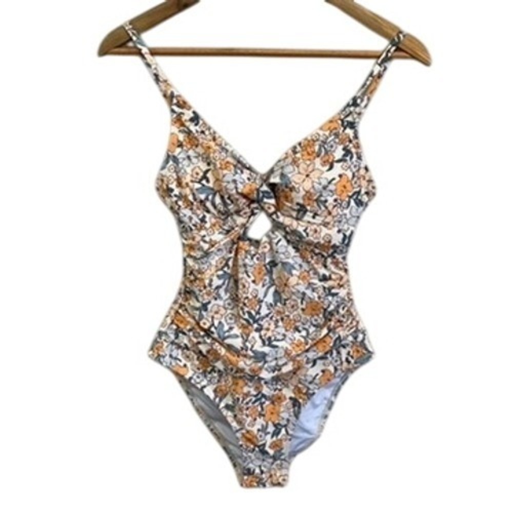 Cupshe One Piece Swimsuit‎ Floral Print Tummy Control Ruched Bathing Suit